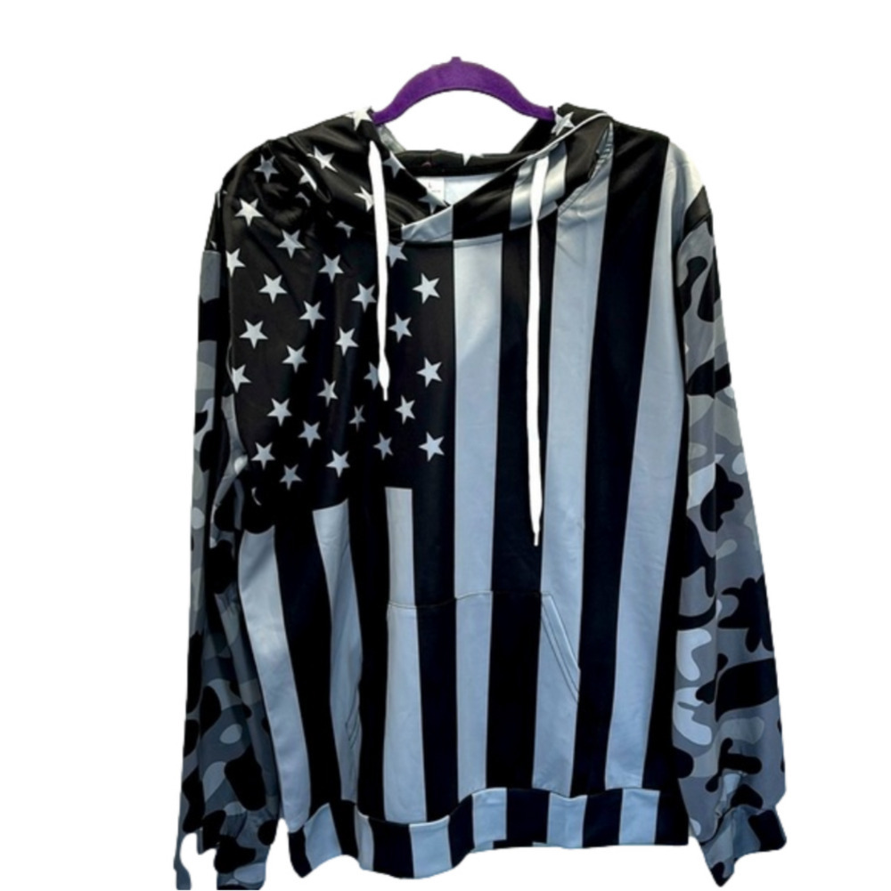 Men’s Patriotic Hoodie Sweatshirt Size Large